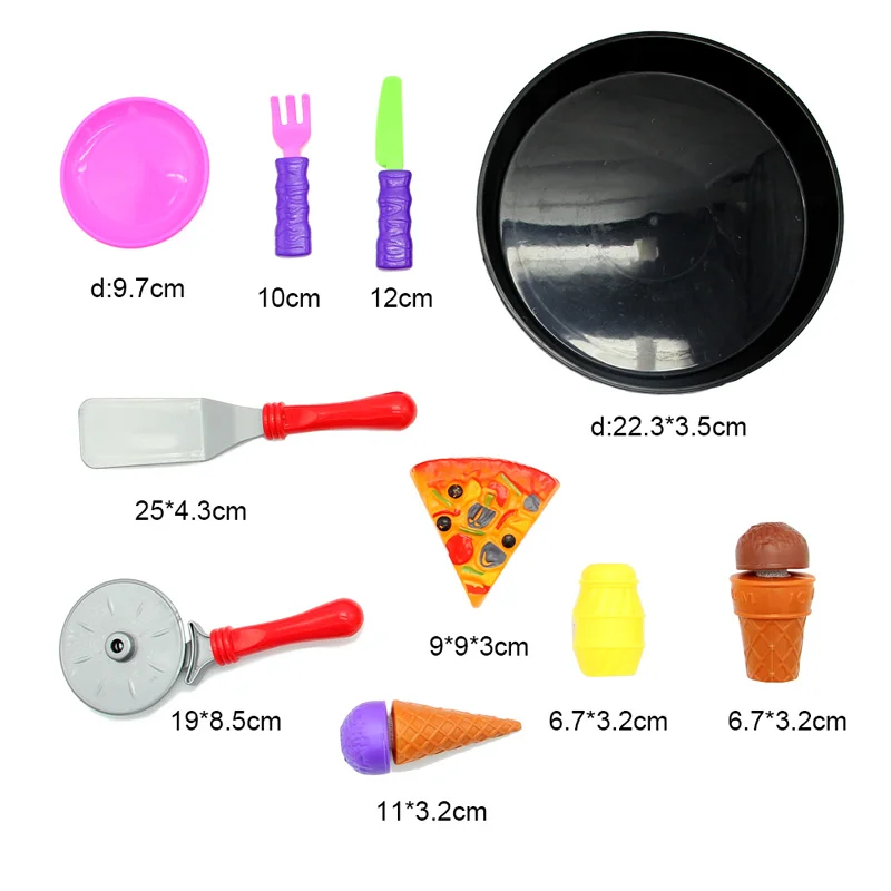 21 шт. красочные миниатюрные Еда с Пластик игрушки Кухня пицца Игрушки для девочек