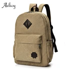 Мужской холщовый рюкзак Aelicy, повседневные Рюкзаки цвета хаки, 15 дюймов, для ноутбука, Студенческая школьная сумка, женский рюкзак