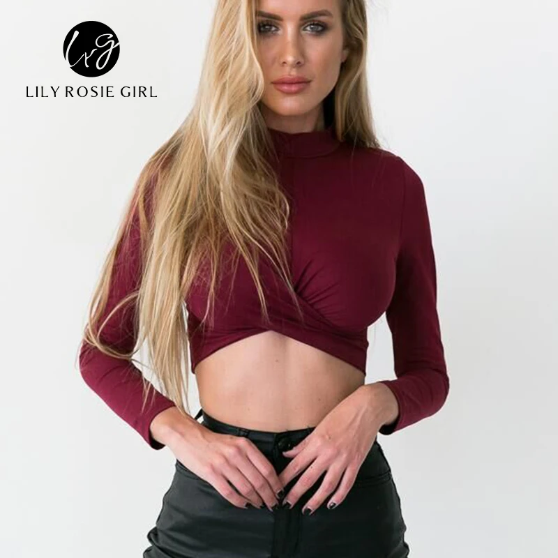 Lily Rosie/осенние белые сексуальные повседневные женские блузки с круглым вырезом и