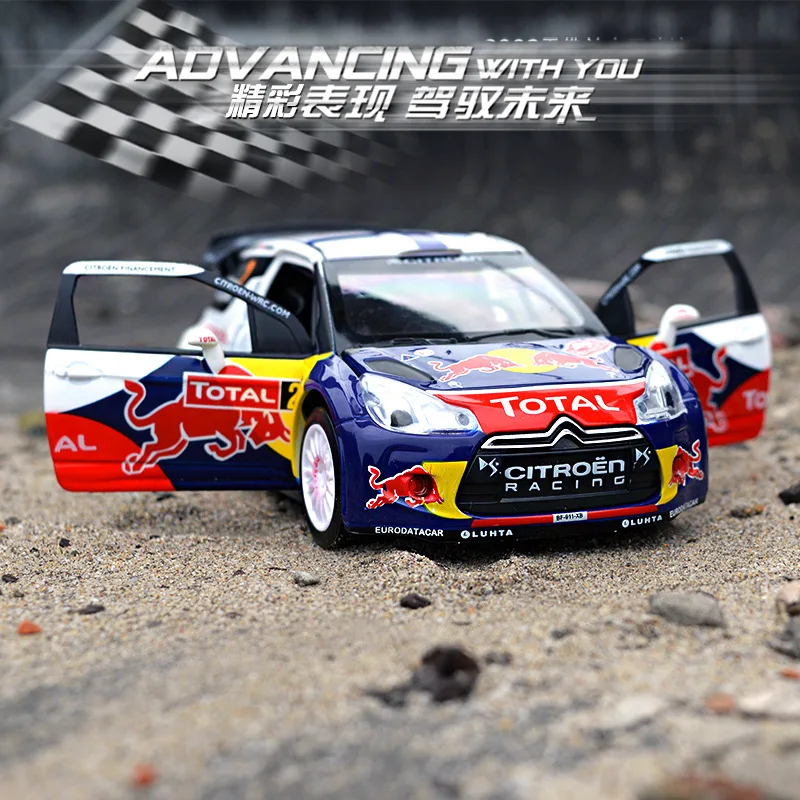 1:32 литая металлическая модель автомобиля игрушки для Citroen DS3 WRC с функцией оттяжки
