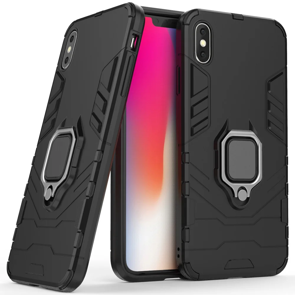 2 в 1 ударопрочный защитный чехол с магнитным кольцом и подставкой для iPhone XS Max (6 5