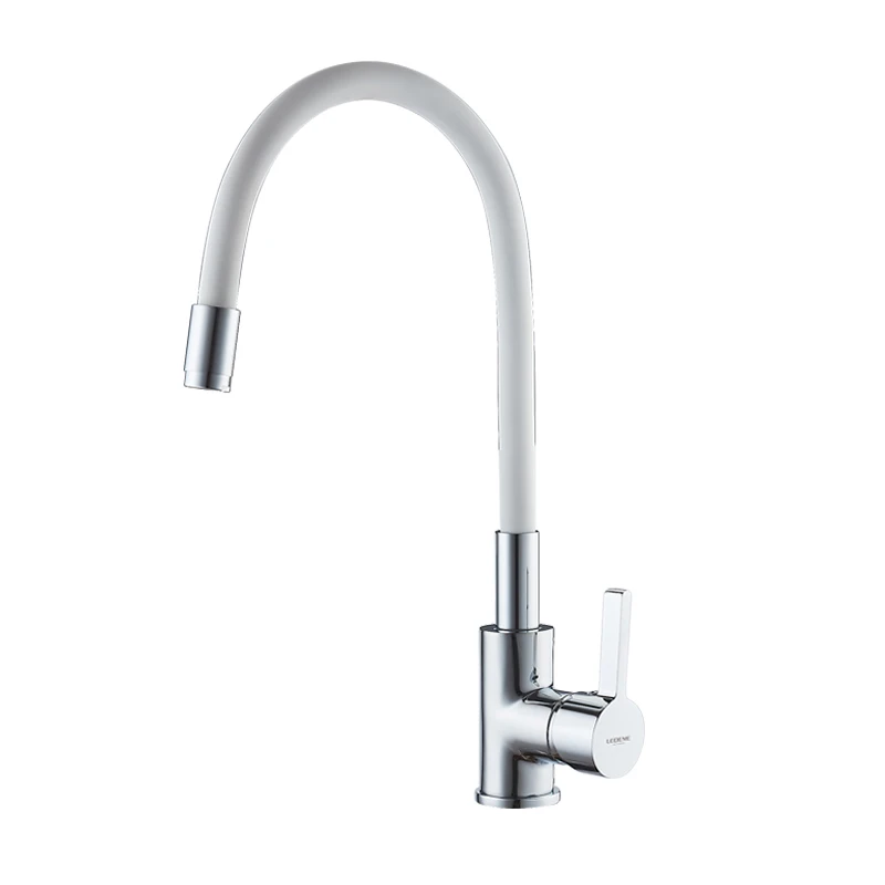 L4898-3 LEDEME Смеситель для кухни с силиконовым изливом латунь L4898 - Цвет: L4898-3