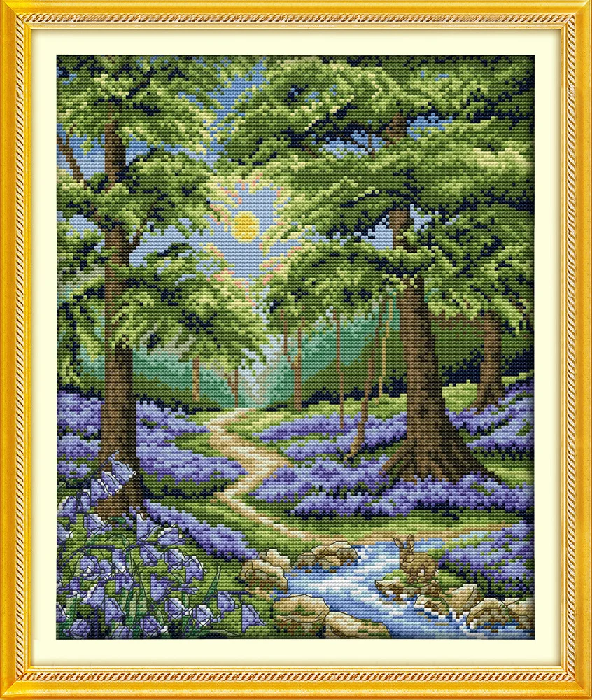 Joy Sunday The Peace Bluebell forest DMC нитки китайские наборы для вышивки крестиком Набор