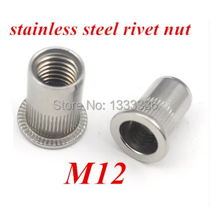 30 шт. M12 плоская резьба Заклепка гайка Rivnut вставка Стопорная SUS304 нержавеющая