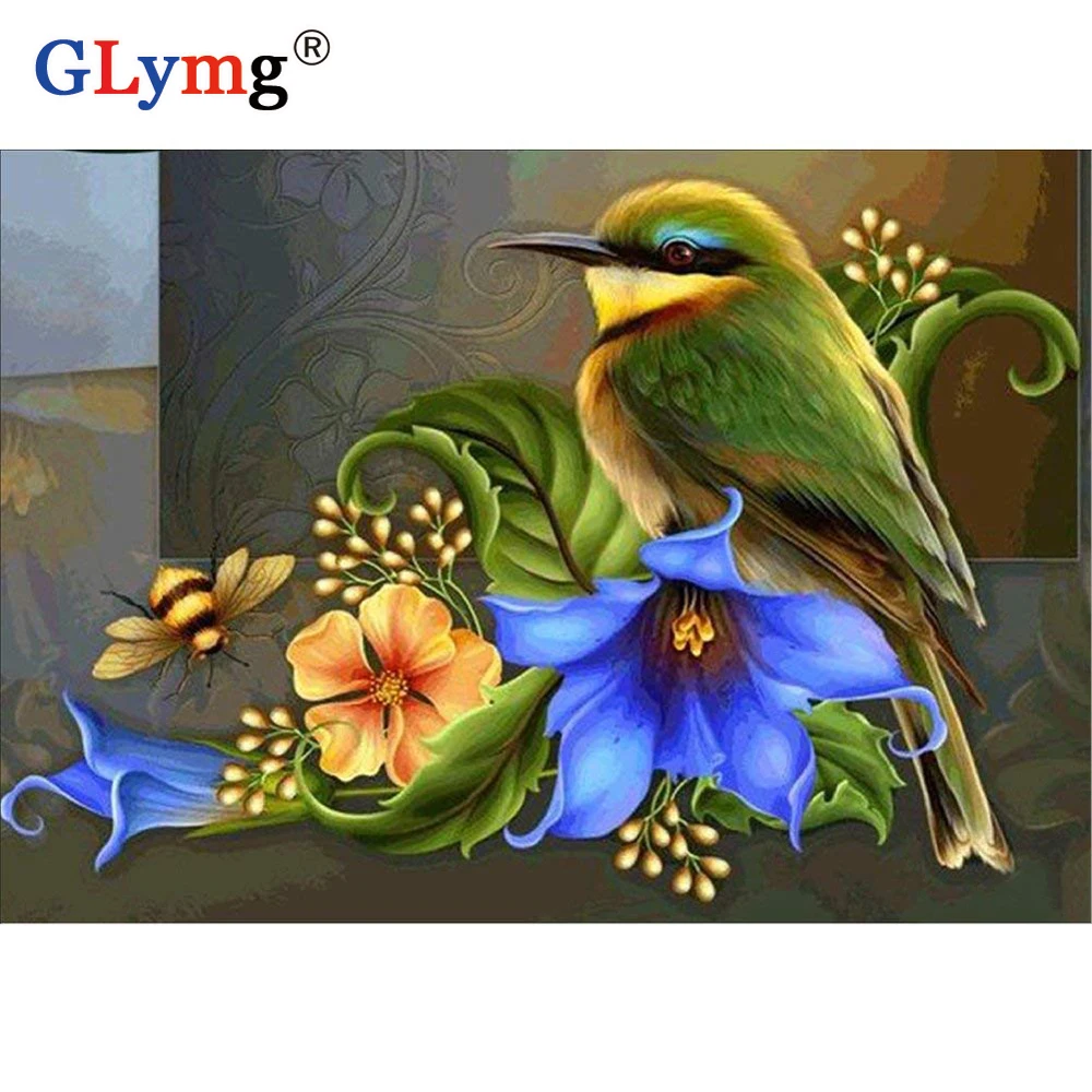 GLymg рукоделие Diy Алмазная картина крестиком птица цветок полная дрель вышивка