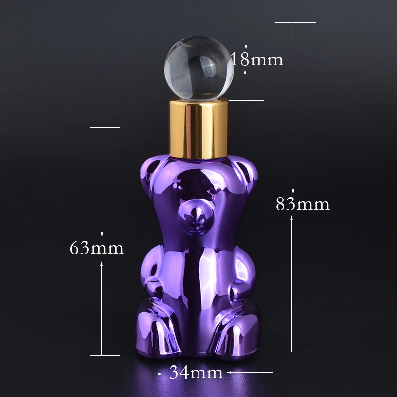 MUB-Bear shape 12 мл пустые флаконы для духов с каплями моды Мини УФ стеклянная бутыль