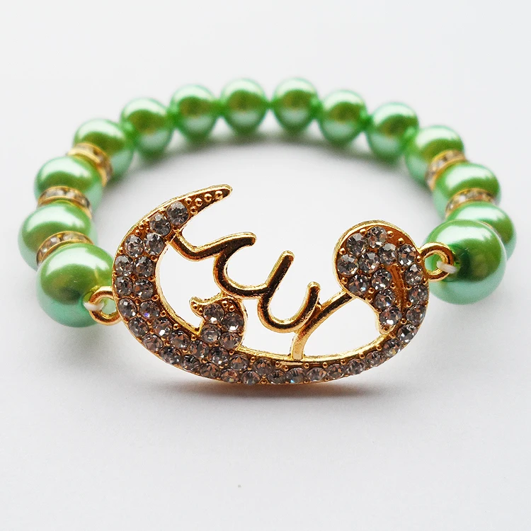 2020 новый стиль зеленый жемчуг мусульманская мала молитвенные бусины браслеты