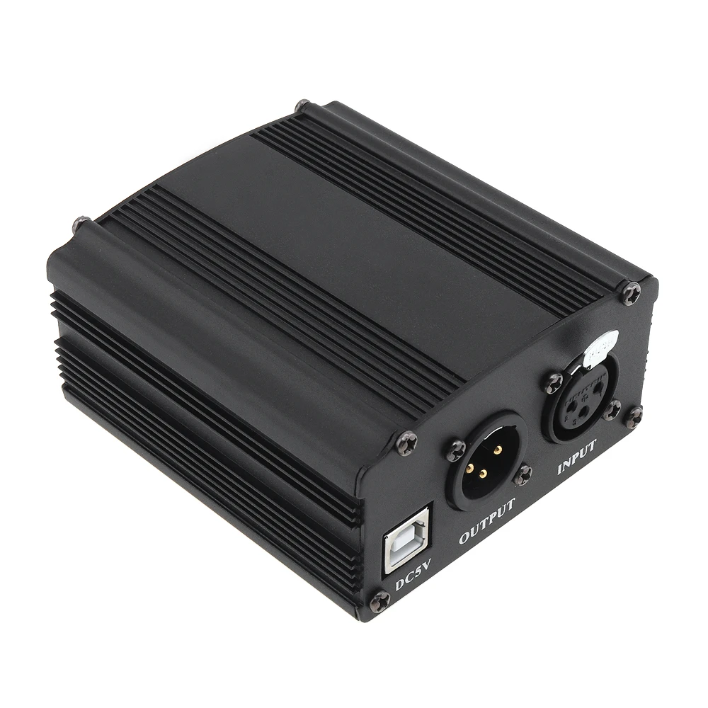 USB 48В 1 канальный фантомный источник питания с одним XLR аудио кабелем для