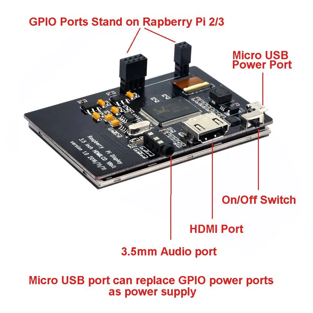 3 5 дюймов HDMI LCD TFT сенсоный экран дисплей для Raspberry pi 2 и Модель B 480*320 до