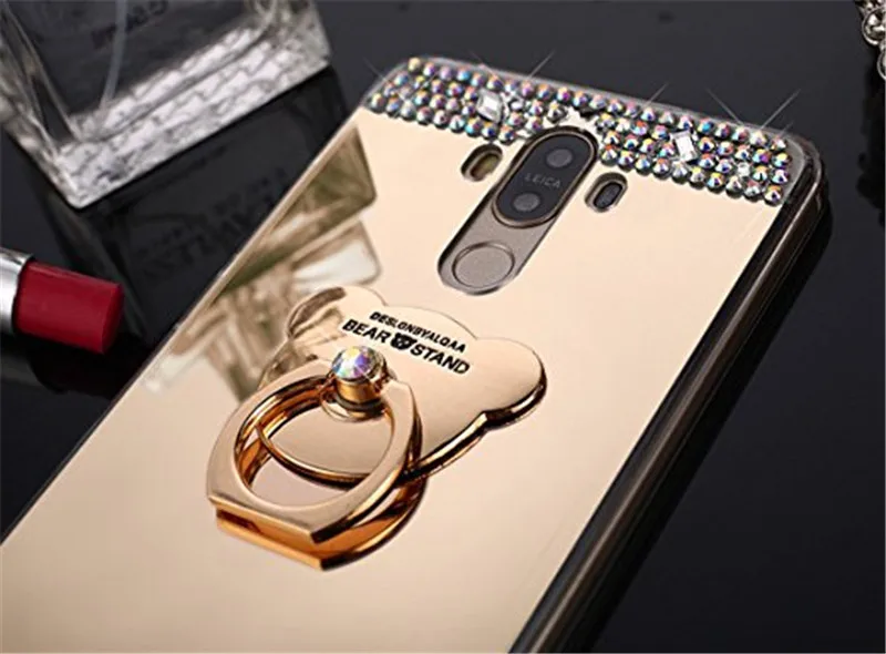 Зеркальный чехол Bling Cover &amp Ring holder Для Huawei P20 Pro P8 P9 P10 Lite PLUS Honor 10 8A V20 7c 7a 6X 8 20 5X 6A 7X Y6 2019