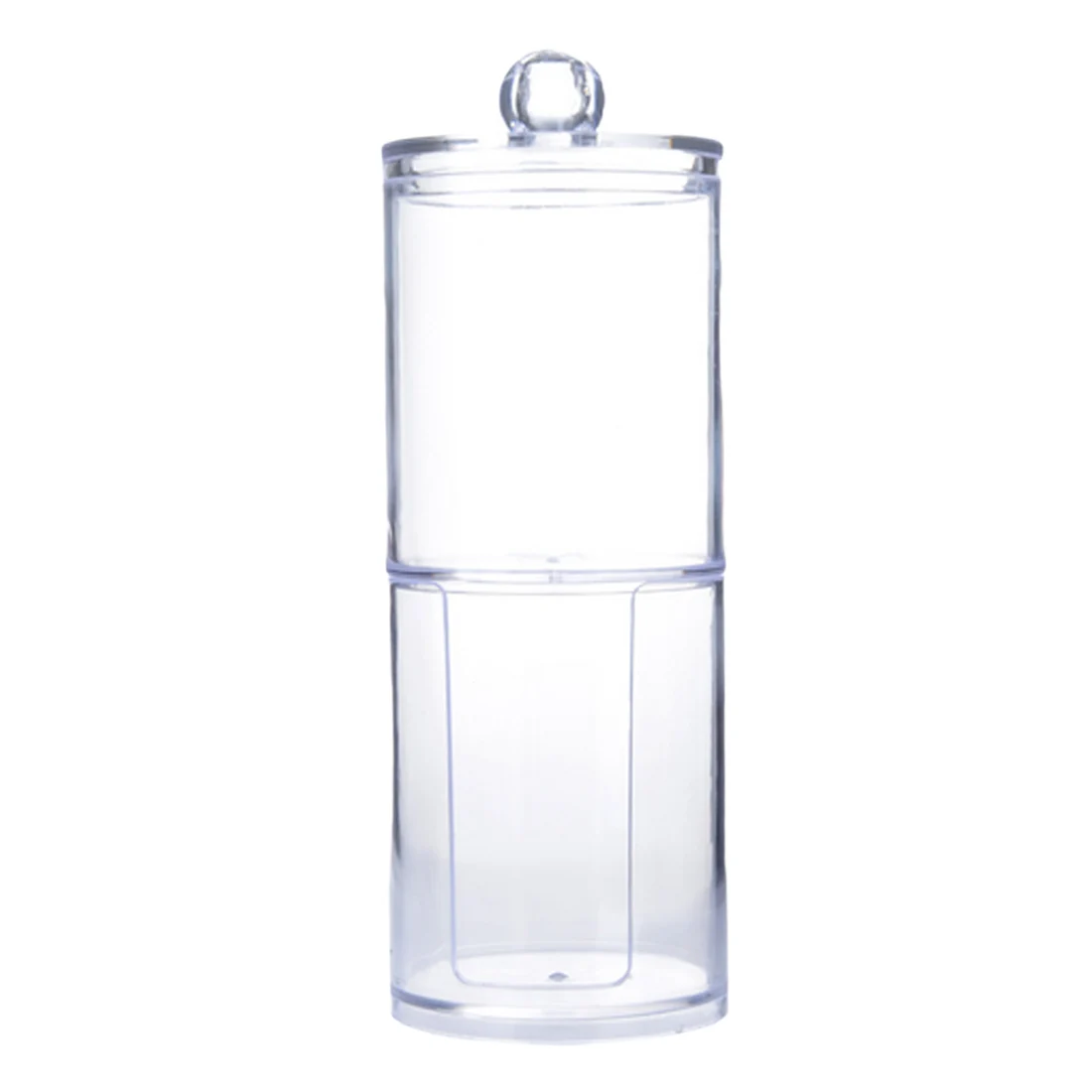 2 Layers Trabsperate Clear Acrylic Cotton Swab Organizer Box Protable Cosmetics Round Container Makeup Pad Storage Case | Красота и