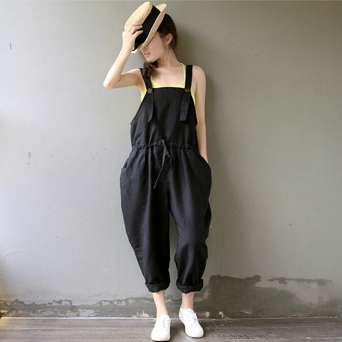 Летний женский комбинезон свободного покроя.|casual jumpsuit|linen overallsjumpsuit trousers |