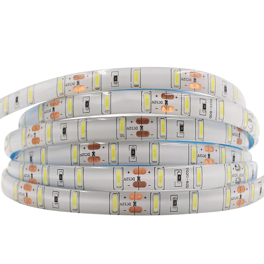 SAMSUNG чип светодиодный полосы 7020 SMD ультра яркие красные/зеленые/холодный белый Водонепроницаемый, 12 В, 5 м, 60 светодиодный s/m полоса светильник ярче SMD 5630