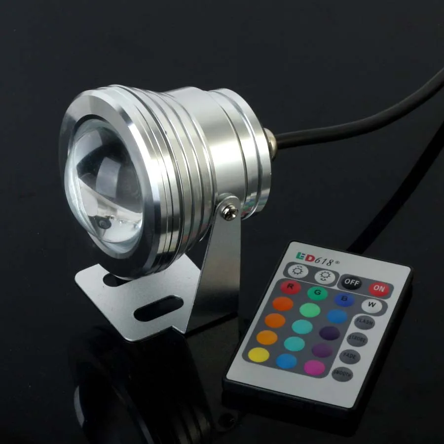 RGB светодиодная подводная лампа 10 Вт DC12V 1000ЛМ фонтан для бассейна с пультом