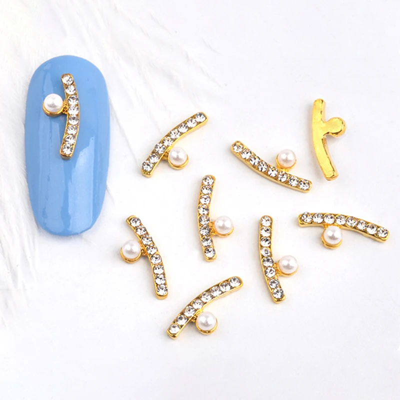 Смешанные 3D DIY блестящие металлизированные для дизайна ногтей украшения Золотая