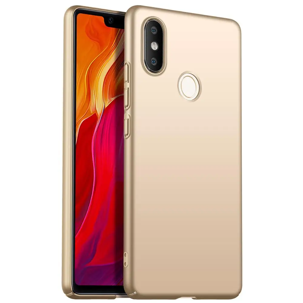 Чехол для Xiaomi mi 8se 6 5S 4 4c Note 2 5C Чехол mi 5S plus тонкий ПК гладкая кожа матовый чехол для телефона для Xio mi x mi X2S задняя крышка - Цвет: Золотой