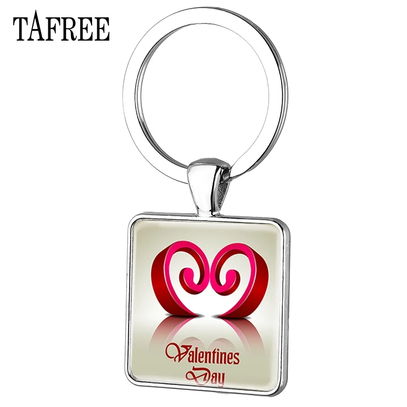 TAFREE Valentine's Day Square keychain Antique    keychain parejas enamorados llaveros para mujer Jewelry FQ784