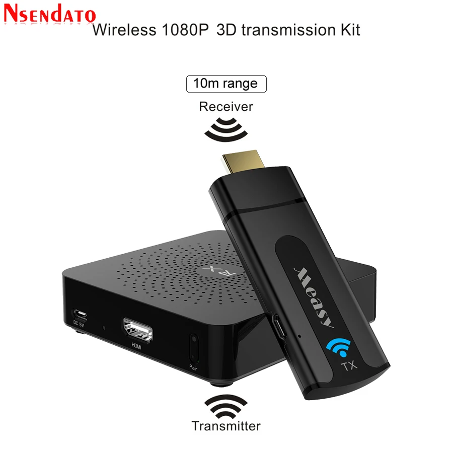 W2H мини Беспроводной HDMI приемник передатчик Extender 1080 P 3D 10 м аудио Отправитель для