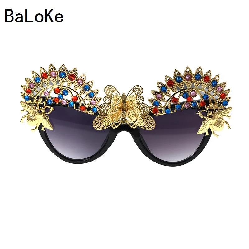 Солнцезащитные очки кошачий глаз в стиле ретро|rhinestone sunglasses|white sunglassesbrand sunglasses |