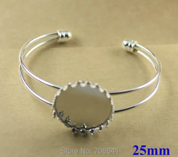 25 мм пустой браслет круглый полый филигранный ободок в форме короны основы