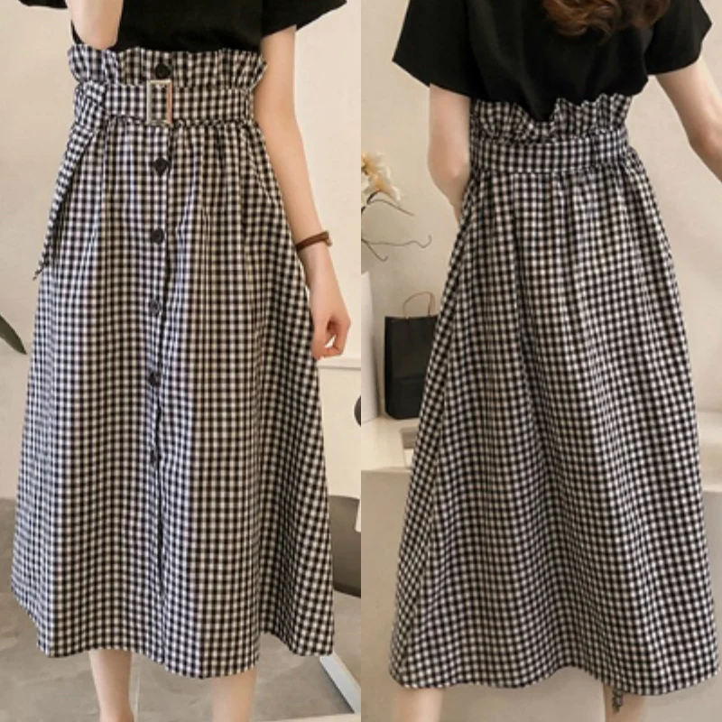 2020 летние женские новые комплекты юбок с коротким рукавом хлопковый топ + юбка