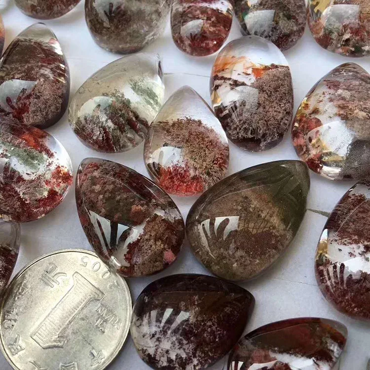 

Natural Stone Ghost Phantom Quartz Crystal Gem Specimen Healing Stone Pendant Nice Gift For Stone Collection Rough stone Reiki