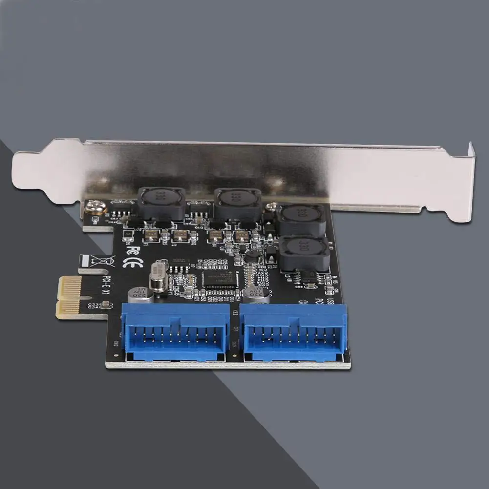BEESCLOVER высокоскоростная USB 3.0 PCI-E 2 порта PCI Экспресс Плата расширения 19-контактный