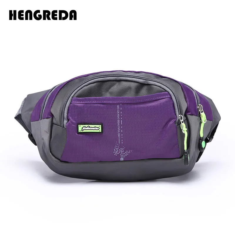 Purple Женская поясная сумка, Мужская оксфордская Сумка-бум, Hengreda, легкая набедренная сумка, сумка-слинг с 3 карманами на молнии для путешествий - Цвет: Purple