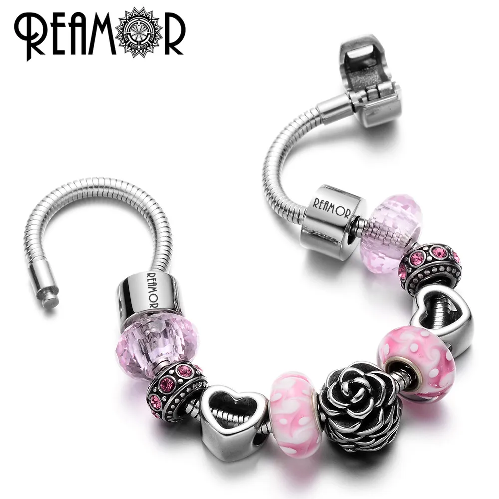REAMOR Never Fade из нержавеющей стали 316l Европейские Бусины разделители подвески
