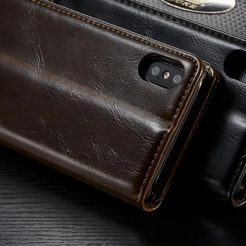 Luxury Smooth Retro PU Leather Card Slot Stand Wallet Case For iPhone X 8 7 6 6s Plus 5 5s SE Phone Cases Cover Back |