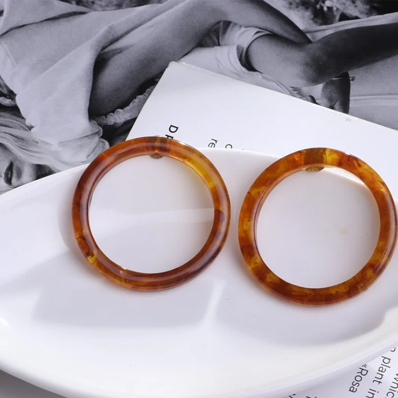 New Acrylic Round Acetate Dangle Earrings Girls Statement Long Drop Jewelry boucles d'oreilles 2018 Brincos | Украшения и