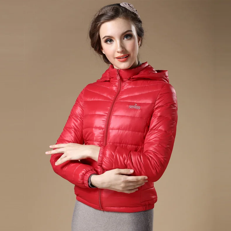 Новинка Зима Осень женский 90% белый пуховик на утином пуху светильник с капюшоном
