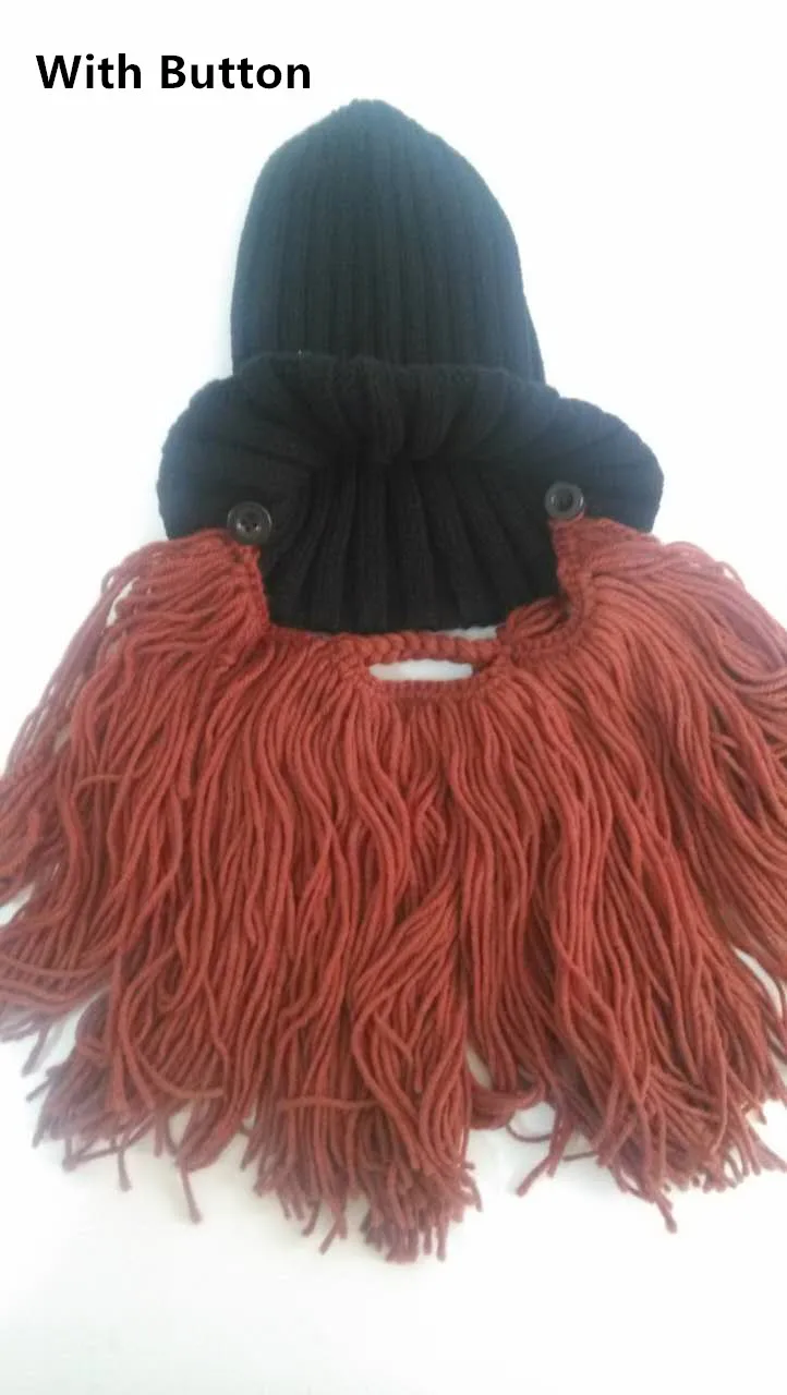 Зимние шерстяные шапки ручной работы с усами и косами Пиратская маска для лица