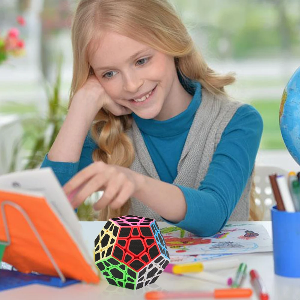 D FantiX углеродное волокно Dodecahedron скоростной куб 3x3 Головоломка Куб игрушки для