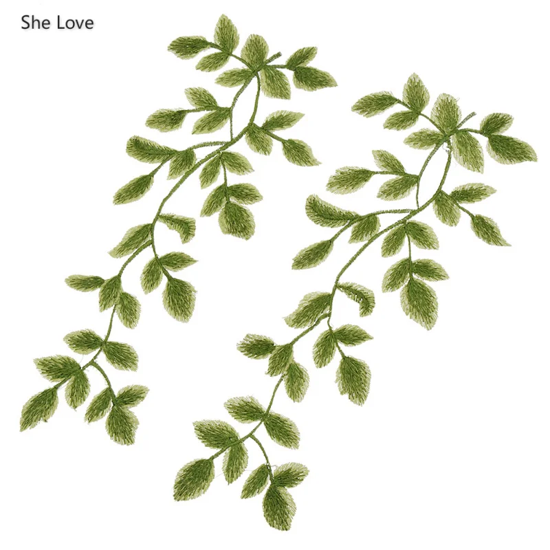 2 шт. женские кружевные нашивки с зеленым лесом | Дом и сад