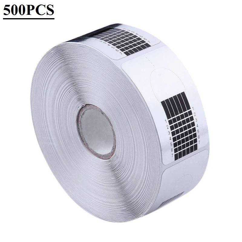 500pcs 50/100/500 шт Профессиональный гвоздь советы для дизайна ногтей формы расширения направляющая наклейка акриловая УФ гель Советы для ногтей руководство для ногтей - Цвет: 500pcs