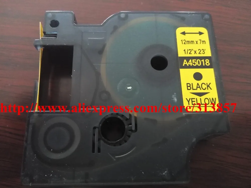 High quality DYMO D1 12mm 45013 label tape black on white cartridge dymo for printer | Компьютеры и офис