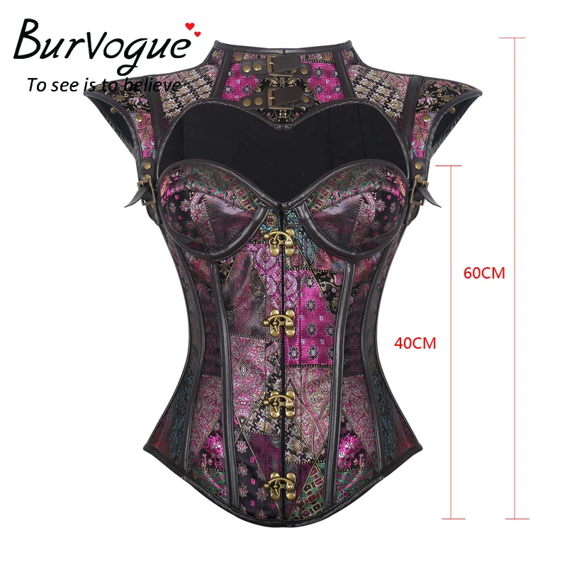 Сексуальный корсет Burvogue в стиле стимпанк готический 12 стальных костей кожаный