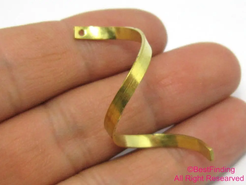 30pcs Brass pendant 45x3mm Curved spiral raw brass earrings R468 | Украшения и аксессуары