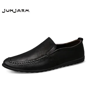 JUNJARMмодные брендовые мужские лоферы из коровьей кожи; Мужская повседневная обувь; Мужские слипоны из натуральной кожи; Мужская обувь на плоской подошве; Размеры 38-47