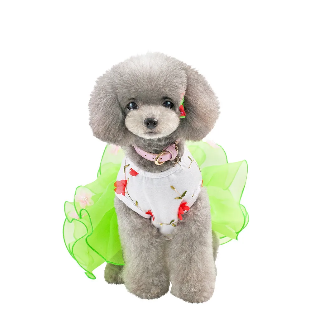 Одежда для домашних животных маленьких собак летнее платье в полоску чихуахуа