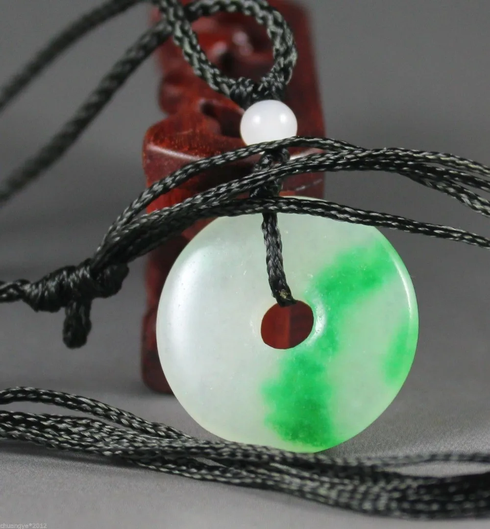Chinese natural jade hand-carved Harmony pendant Good luck necklace | Дом и сад