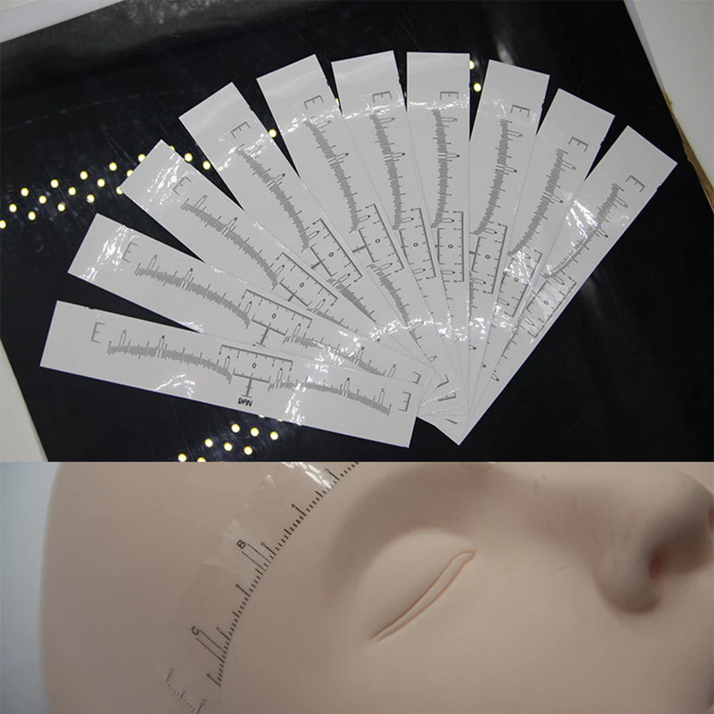50 pcsDisposable Microblading точной правитель татуаж Tebori бровей Инструменты татуировки