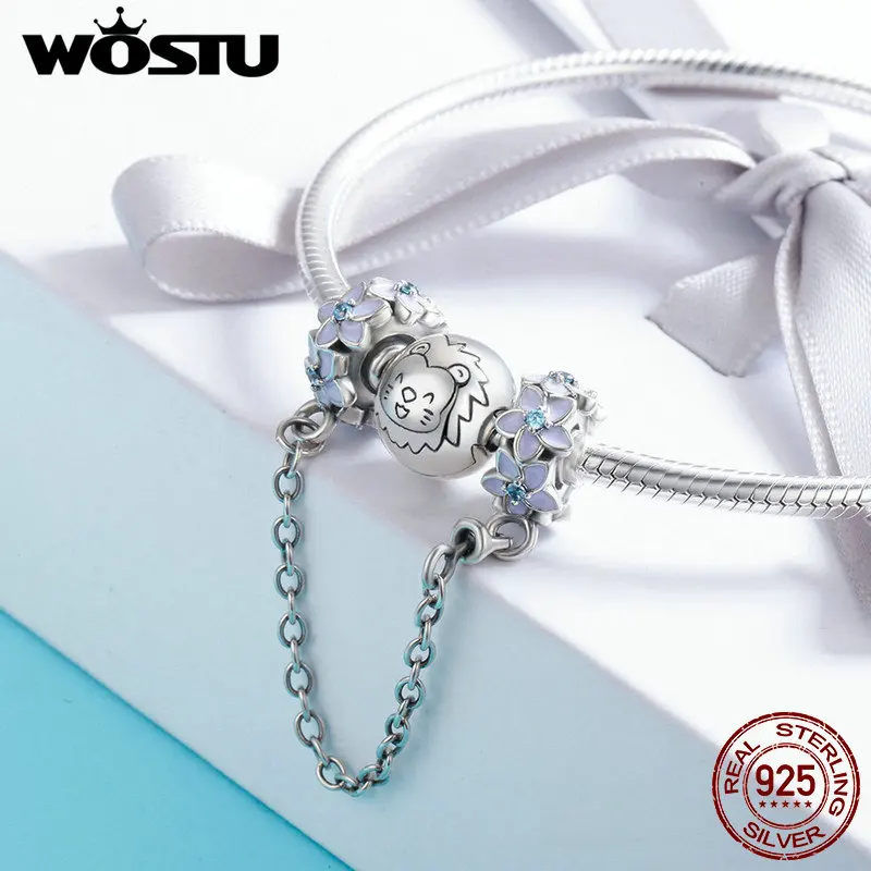 WOSTU, лидер продаж, 925 пробы, серебряные цветы орхидеи, кремния, безопасная цепочка, шарм, подходит для Wostu, оригинальные бусины, браслет, ювелирное изделие CQC602