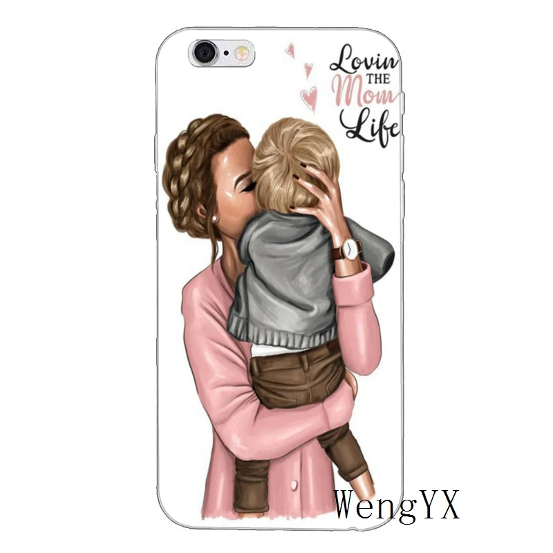 Силиконовый чехол для телефона Super Mom baby girl boy для iPhone XR X XS Max 8 7 6s 6 plus SE 5s 5c 5 iPod Touch - Цвет: Baby-Girl-boy-A-13