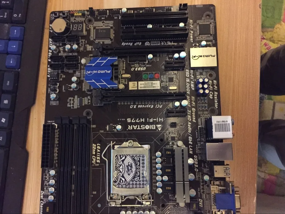 Материнская плата H77 1155 б/у оригинальная BIOSTAR Hi Fi H77S USB3.0 SATA3 (вместо P8H77 V M LE PRO и