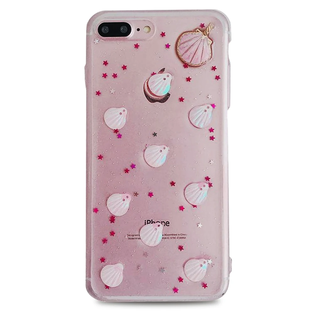 NYFundas Luxury Conch Shell For iPhone 8Plus 7 6 S Plus X 10 Case Silicone Soft Back Cover Fashion Clear Accessory Smartphones |