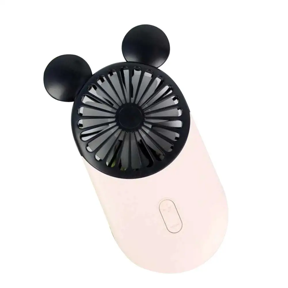 Pink Мини-вентилятор USB зарядка светодиодный мини карманный портативный вентилятор три скорости Опционально для Офис путешествия Микки Мышь для детей - Цвет: Pink