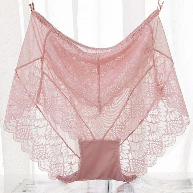 

3pcs/lot Women plus big size Panties SeamlessTransparent Sexy Lace Calcinha Women's Briefs Panty Underwear Women boyshorts