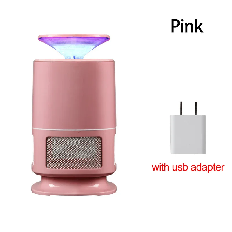 pink with plug Светодиодный светильник от комаров, против вредителей, ловушка для мух, насекомых, лампа от насекомых, Zapper, USB, электрический, отпугивающий насекомых, УФ, ночной Светильник - Цвет: pink with plug